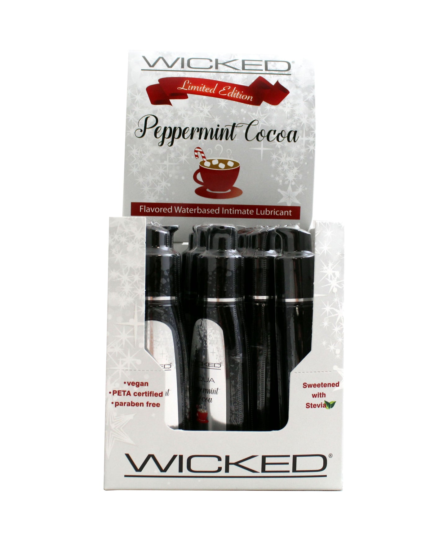 Aqua Peppermint Cocoa Flavored Water Based Intimate Lubricant - 2 Fl. Oz. - 12 Piece Display WS-90362D