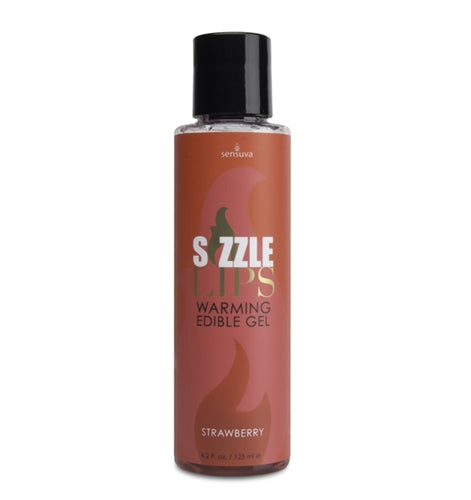 Sizzle Lips Warming Edible Gel - Strawberry - 4.2 Oz. SEN-VL498